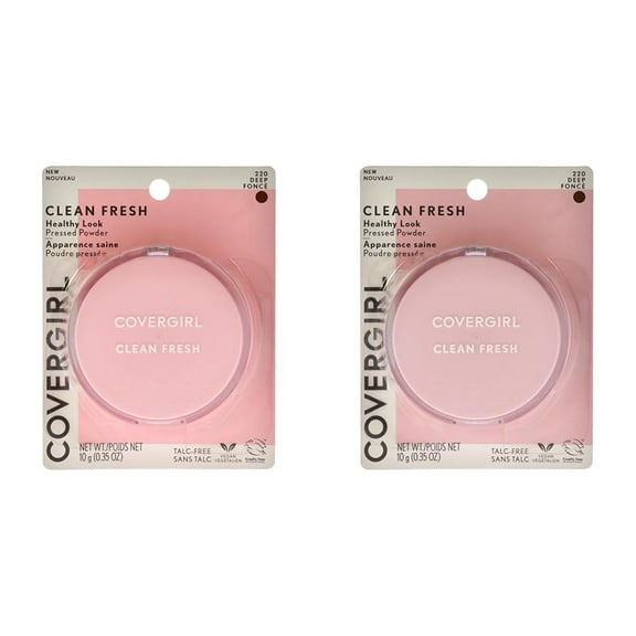 COVERGIRL COVERGIRL Clean Fresh Pressed Powder, Deep, 0.35 Ounce, 220 Deep (99350052598) (Pack of 2)