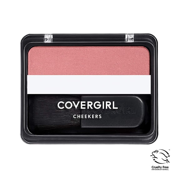 COVERGIRL Cheekers Blendable Powder Blush, 107 Flushed, 0.12 oz, Easy-to-Apply Soft Powder Blush, Brushes on for Natural Looking Color, Easy-to-Carry-Compact