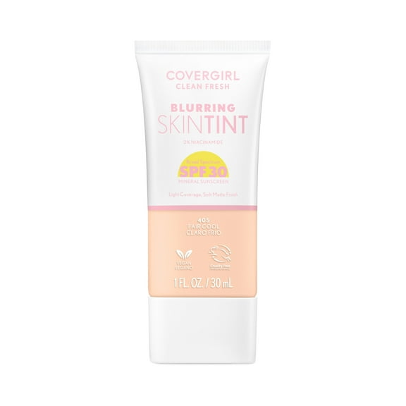 COVERGIRL Clean Fresh Blurring Skin Tint SPF30, 405 Fair Cool, 1 fl oz