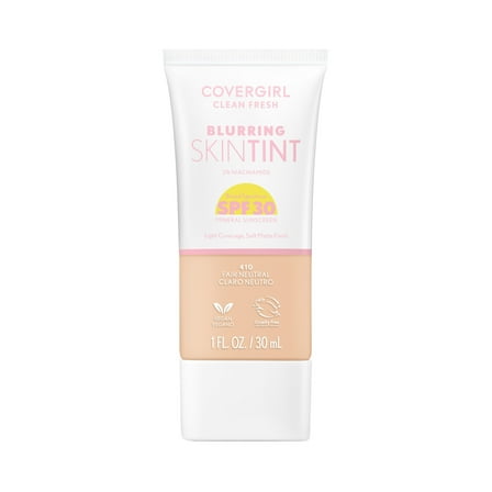COVERGIRL Clean Fresh Blurring Skin Tint SPF30, 410 Fair Neutral, 1 fl oz