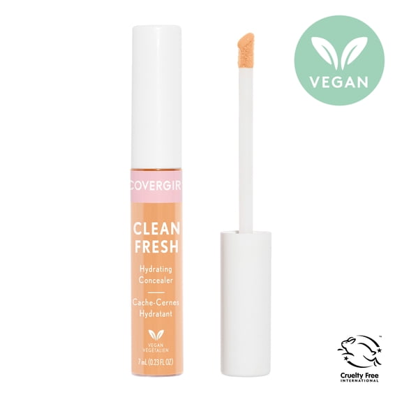 COVERGIRL Clean Fresh Hydrating Concealer, 350 Light/Medium, 0.23 oz, Lightweight, Vegan Formula, Concealer Makeup, Full Coverage Concealer, Under Eye Concealer, Concealer for Dark Circles