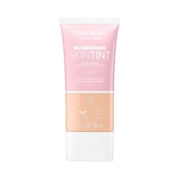 COVERGIRL Clean Fresh Nourishing Skin Tint, Dewy Finish, Light, 1 fl oz (Packaging May Vary)