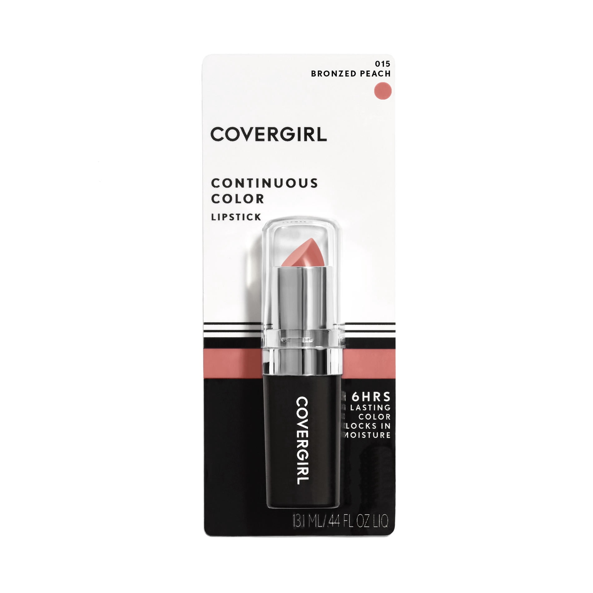 CoverGirl Continuous Color Lippenstift – Bronzed Peach [015], 0,13 Oz, Cremige Farbe Mit Langanhaltendem Finish