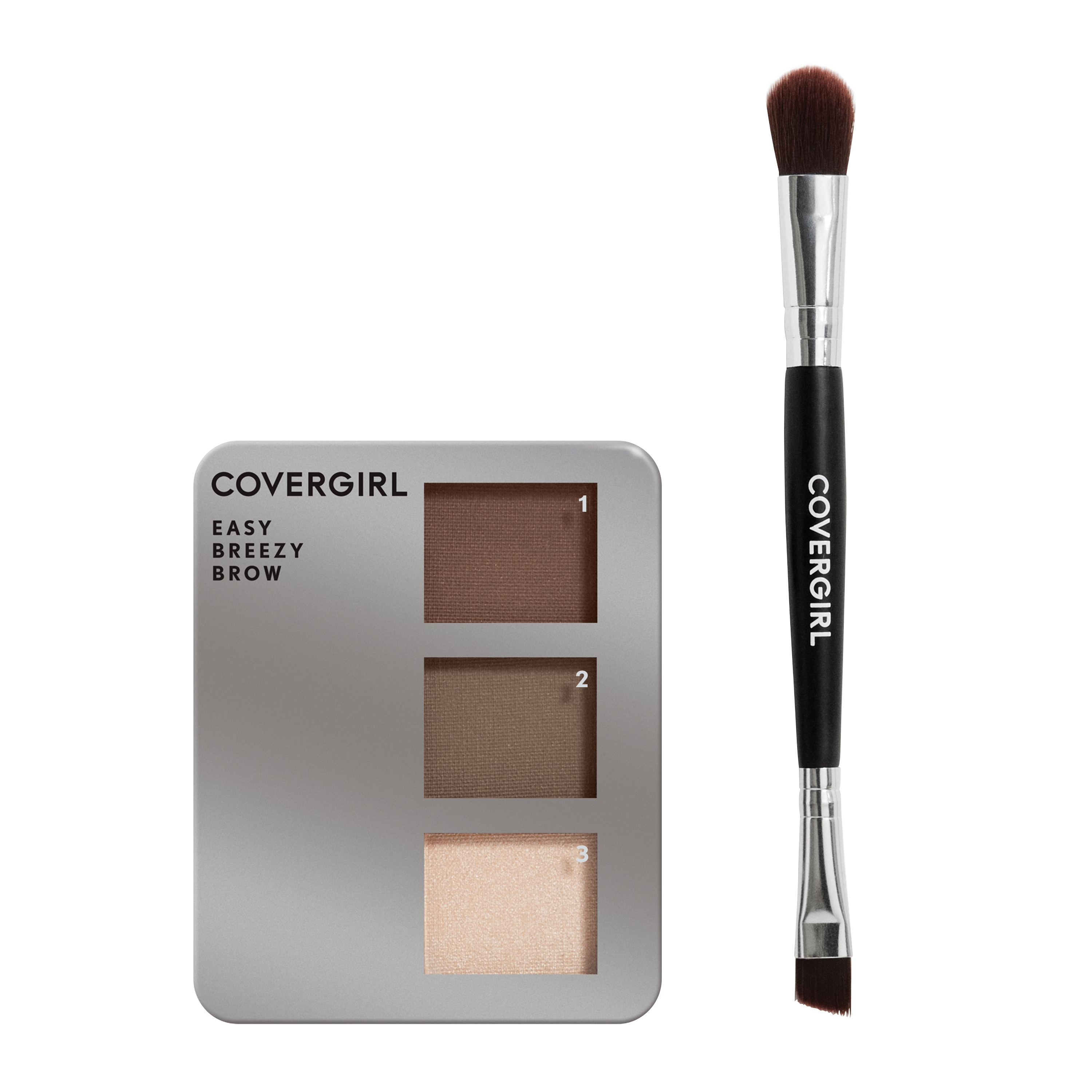 COVERGIRL Easy Breezy Brow Powder Kit, 705 Rich Brown, 0.008 oz, Eyebrow Powder, Eyebrow Kit, Eyebrow Powder Kit, Eyebrows, Includes Double-Ended Fluffy and Angeled Brush - image 1 of 8