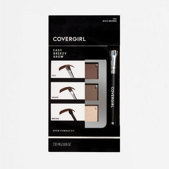 COVERGIRL Easy Breezy Brow Powder Kit, 705 Rich Brown