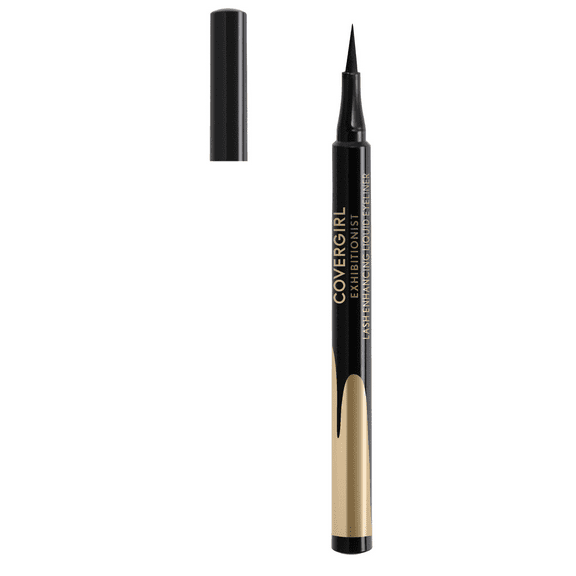 COVERGIRL Exhibitionist Lash Enhancing Liquid Eyeliner, 100 Matte Black Waterproof, 0.3 fo