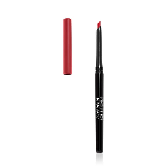 COVERGIRL Exhibitionist Lip Liner, 220 Cherry Red, .012 oz, Self-Sharpening Lip Pencil