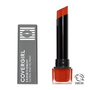COVERGIRL Exhibitionist Ultra-Matte Lipstick, 675 All Abuzz, 0.09 oz, Transfer-Proof, Lipstick, Matte Lipstick, Long Lasting Lipstick, No Cracking or Flaking, Increases Lip Moisture
