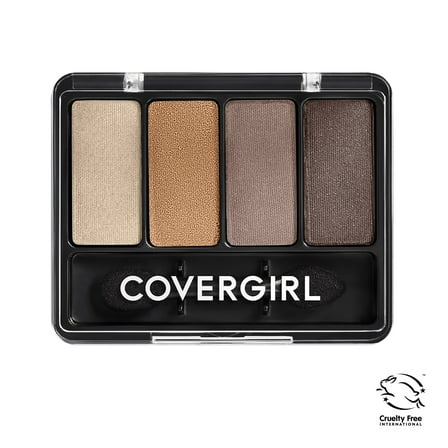 COVERGIRL Eye Enhancers 4-Kit Eyeshadow, 202 Al Fresco, 0.19 oz, Eyeshadow Palette, Nude Eyeshadow Palette, Silky Sheer Formula, Double-Ended Applicator, Cruelty-Free