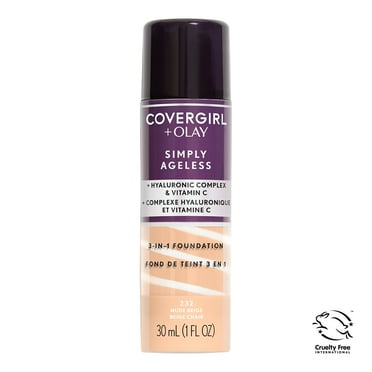 Covergirl & Olay Simply Ageless 3-in-1 Liquid Foundation, 232 Nude Beige, 1 fl oz