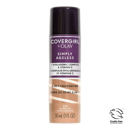 Covergirl & Olay Simply Ageless 3-in-1 Liquid Foundation, 260 Classic Tan, 1 fl oz