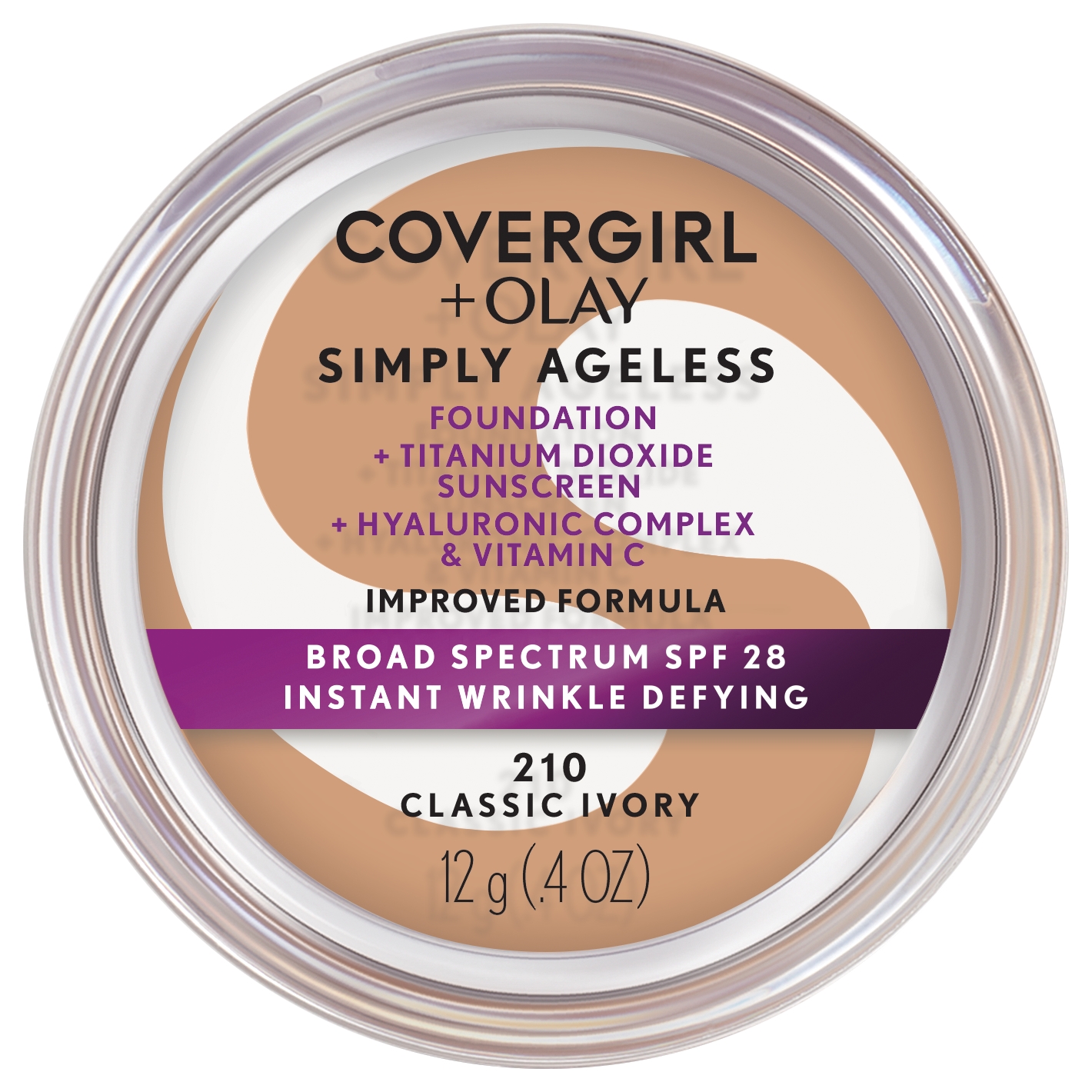 COVERGIRL + OLAY Simply Ageless Instant Wrinkle-Defying Foundation with SPF 28, Classic Ivory, 0.44 oz - image 1 of 9