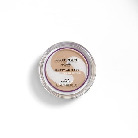 COVERGIRL + OLAY Simply Ageless Instant Wrinkle-Defying Foundation with SPF 28, Medium Light, 0.44 oz