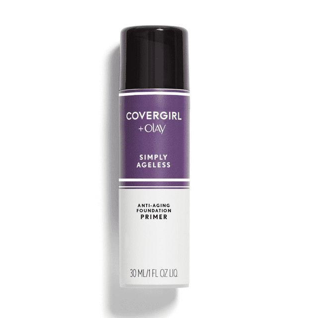 COVERGIRL + Olay Simply Ageless Anti-Aging Primer, 1 Fl Oz, Hydrating Primer, Anti-Aging Primer, Cruelty Free Primer, Reduces Wrinkles, Improves Skin Tone