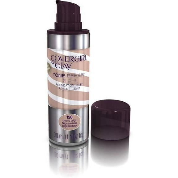 COVERGIRL & Olay ToneRehab 2-in-1 Foundation Creamy Beige 150, 1 fl oz
