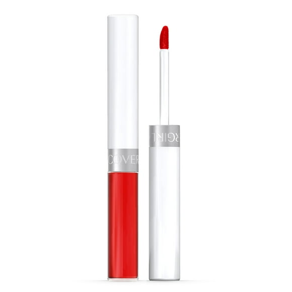 COVERGIRL Outlast All-Day Lip Color Liquid Lipstick And Moisturizing Topcoat, Longwear, You're On Fire, Shiny Lip Gloss, Stays On All Day, Moisturizing Formula, Cruelty Free, Easy Two-Step Process