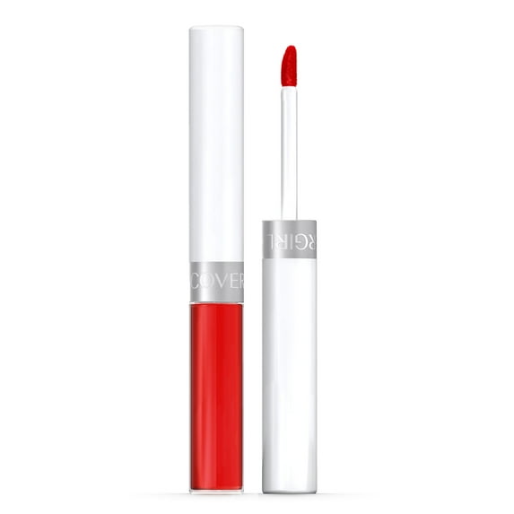 COVERGIRL Outlast All-Day Lip Color Liquid Lipstick And Moisturizing Topcoat, Longwear, You're On Fire, Shiny Lip Gloss, Stays On All Day, Moisturizing Formula, Cruelty Free, Easy Two-Step Process