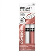 COVERGIRL Outlast All-Day Lip Color Liquid Lipstick and Moisturizing Topcoat, Longwear, Dusty Blush, Stays On All Day, Moisturizing Formula, Cruelty Free, Easy Two-Step Process