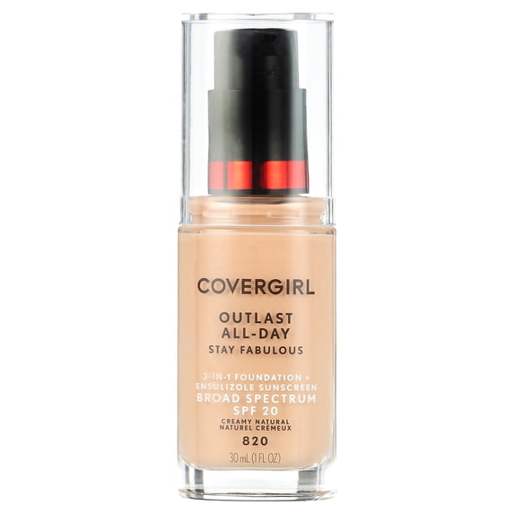 COVERGIRL Outlast All-Day Stay Fabulous 3-in-1 Foundation, 820 Creamy Natural