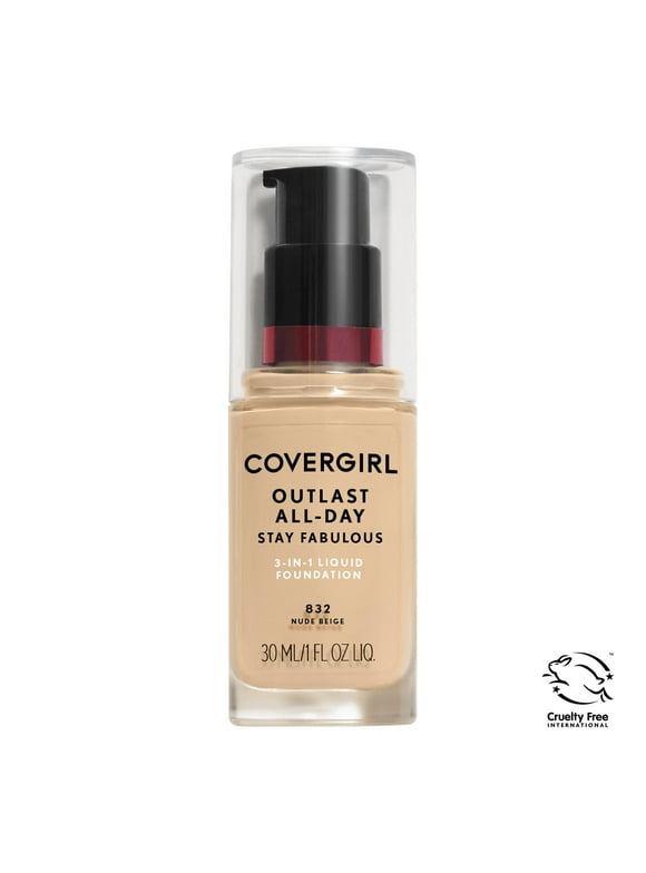 COVERGIRL Outlast All-Day Stay Fabulous 3-in-1 Foundation, 832 Nude Beige