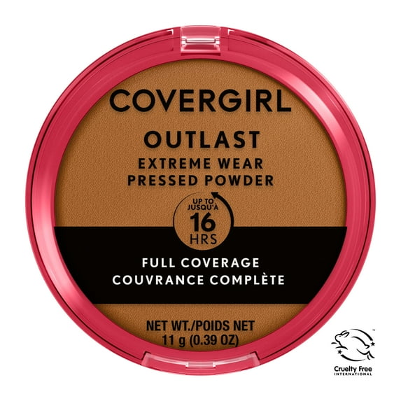 COVERGIRL Outlast Extreme Wear Pressed Powder, 870 Toasted Almond, 0.38 oz, Full Coverage
