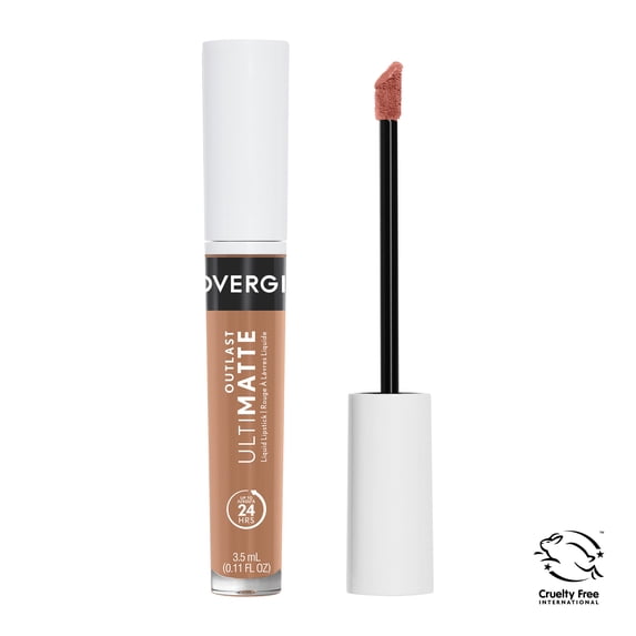 COVERGIRL Outlast UltiMatte One Step Liquid Lip Color, Luv U Mocha, 0.12 oz, Lipstick, Lip Gloss, Matte Lipstick, Transfer Resistant, Moisturizing, Vegan