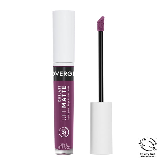 COVERGIRL Outlast UltiMatte One Step Liquid Lip Color, Hello Merlot, 0.12 oz, Lipstick, Lip Gloss, Matte Lipstick, Transfer Resistant, Moisturizing, Vegan