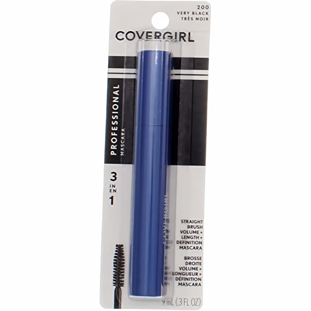 COVERGIRL Professional Mascara Regular Brush Very Black 200 .3 Fl Oz (Pack of 6)