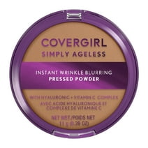 COVERGIRL Simply Ageless Instant Wrinkle Blurring Powder, Soft Honey, 0.39 fl oz, Full Coverage