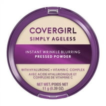 COVERGIRL Simply Ageless Wrinkle Defying Pressed Powder, 100 Translucent, 3.9 oz, Hydrating Formula