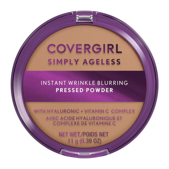 COVERGIRL Simply Ageless Wrinkle Defying Pressed Powder, 240 Natural Beige, 3.9 oz, Hydrating