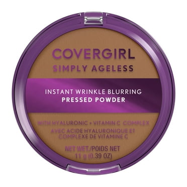 COVERGIRL Simply Ageless Wrinkle Defying Pressed Powder, 275 Soft Sable, 3.9 oz, Hydrating Formula
