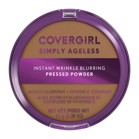 COVERGIRL Simply Ageless Wrinkle Defying Pressed Powder, 275 Soft Sable, 3.9 oz, Pressed Powder, Face Powder, Oil Free Loose Powder, Full Coverage Powder, Hydrating Formula, Cruelty-Free