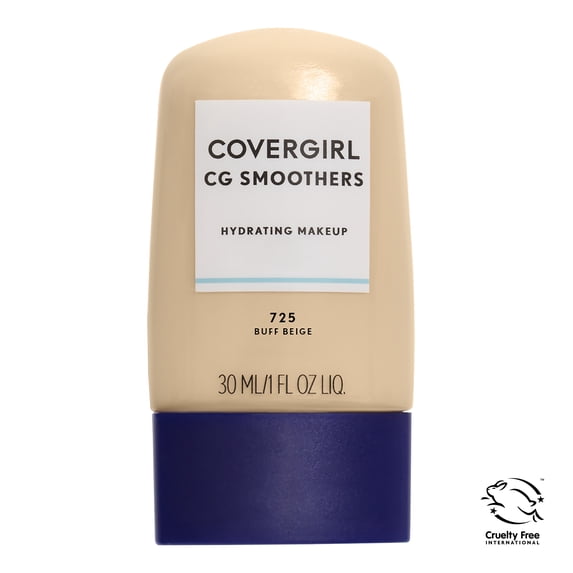 COVERGIRL Smoothers Hydrating Foundation, 725 Buff Beige, 1 fl oz, Hydrating Foundation