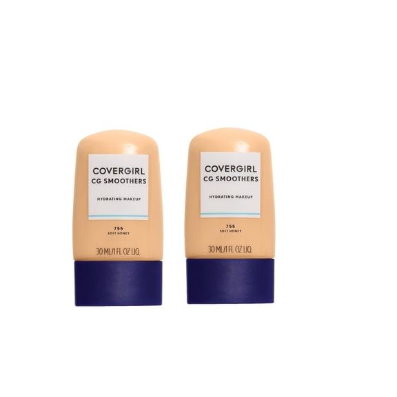 COVERGIRL Smoothers Hydrating Foundation, 755 Soft Honey, 1 fl oz, Hydrating Foundation (2 Pack)