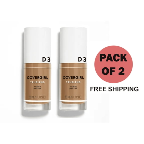 COVERGIRL TRUBLEND LIQUID MAKEUP 1 OZ - HONEY BEIGE D3 PACK OF 2