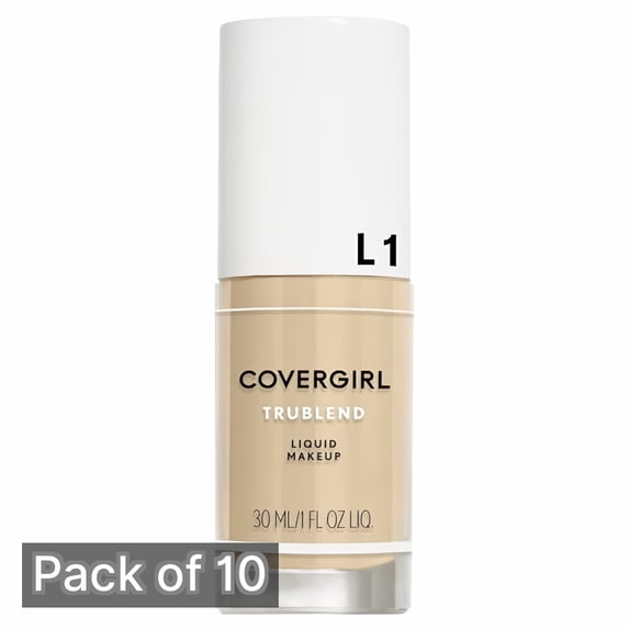 CoverGirl TruBlend Liquid Foundation, L-1 Ivory, 1 oz (Pack of 10)