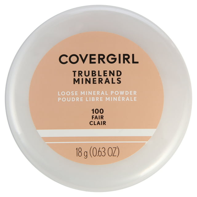 COVERGIRL TruBlend Loose Mineral Powder, 100 Fair, 0.63 oz, Setting Powder, Loose Powder, Enriched with Minerals, Easy Application, Soft, Even-Toned, Fresh Complextion