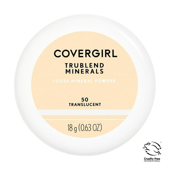 COVERGIRL TruBlend Loose Mineral Powder, 50 Translucent, 0.63 oz, Setting Powder, Loose Powder, Enriched with Minerals, Easy Application, Soft, Even-Toned, Fresh Complextion