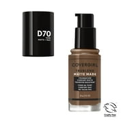 COVERGIRL TruBlend Matte Made Liquid Foundation, D70 Cappuccino, 1 fl oz, Moisturizing Foundation