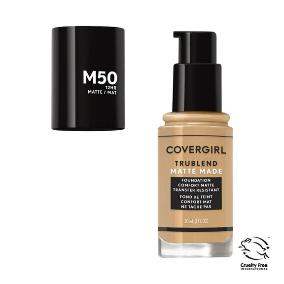 COVERGIRL TruBlend Matte Made Liquid Foundation, M50 Soft Tan, 1 fl oz, Moisturizing Foundation