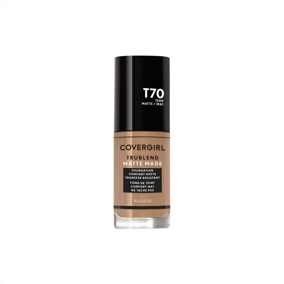 COVERGIRL TruBlend Matte Made Liquid Foundation, T70 Caramel, 1 oz