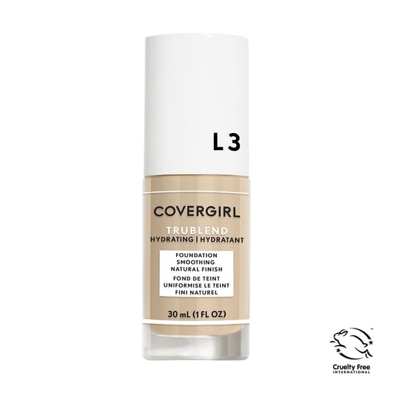 COVERGIRL TruBlend Oil-Free Liquid Foundation, L-3 Natural Ivory, 1 fl oz, Hydrating Foundation
