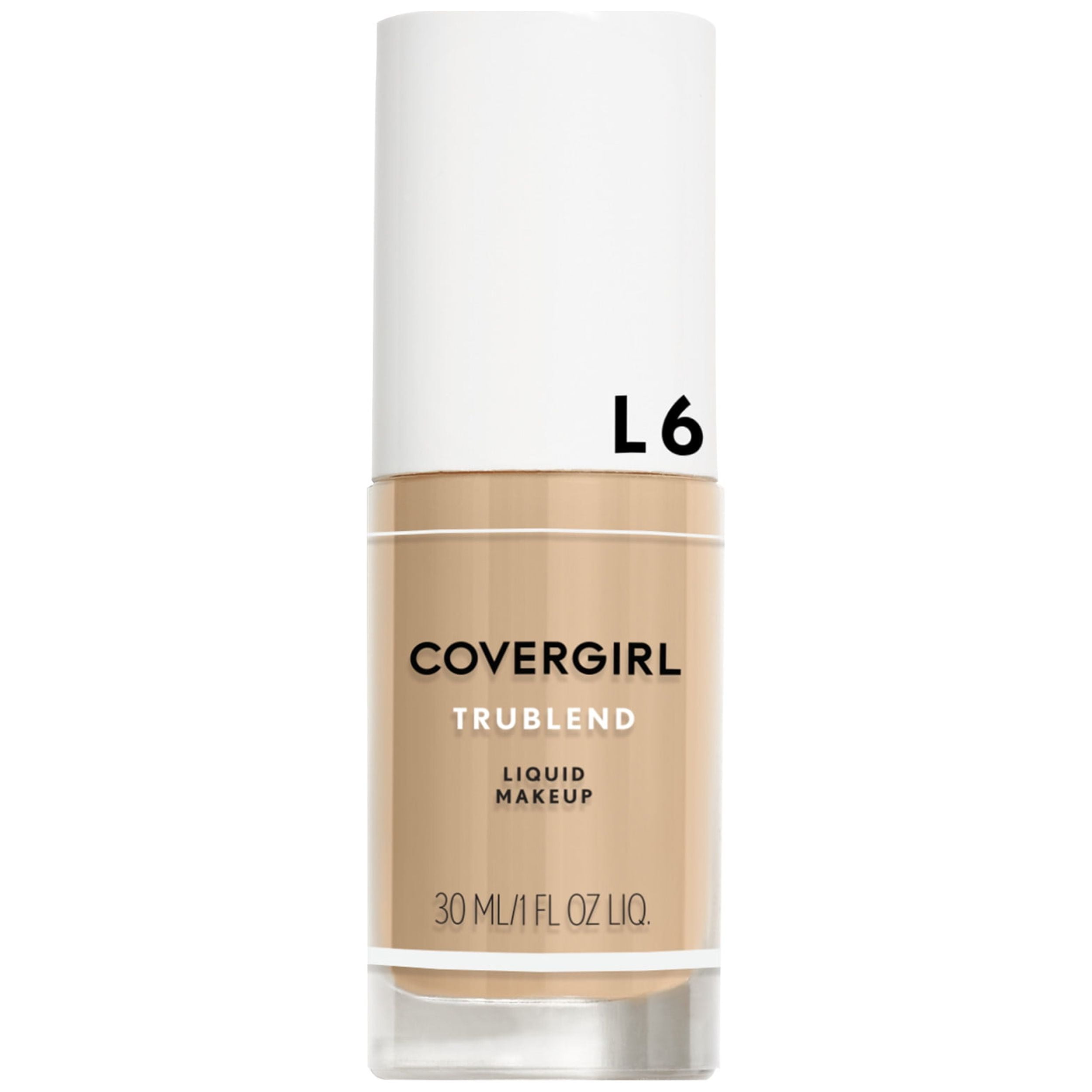 COVERGIRL TruBlend Oilfree Liquid Foundation, L6 Buff Beige, 1 fl oz, Lightweight, Dewy Finish