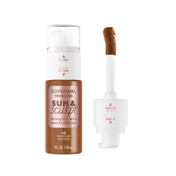 COVERGIRL TruBlend Sun & Sculpt Bronzing Glow Serum - 40 Medium, 1. FL. OZ. / 30 mL