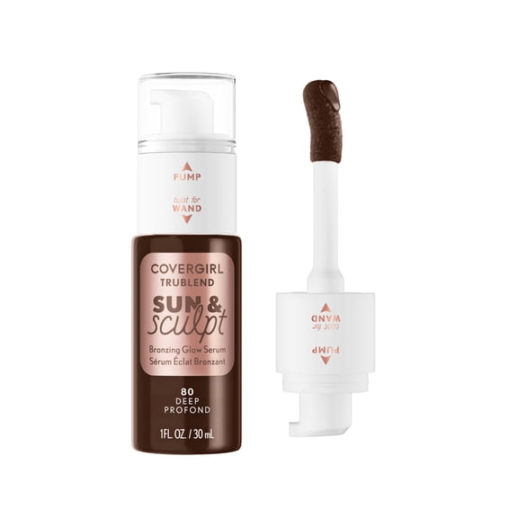 COVERGIRL TruBlend Sun & Sculpt Bronzing Glow Serum - 80 Deep, 1. FL. OZ. / 30 mL