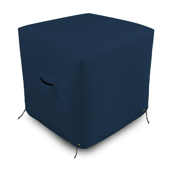 COVERS&ALL Air Conditioner Cover 12 Oz Waterproof - 100% Weather Resistant PVC Coated Outdoor Furniture Cover with Air Pockets & Drawstring for Snug Fit (38" W x 38" D x 40" H, Blue)