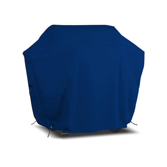 COVERS&ALL BBQ Grill Cover, 18 Oz Heavy Duty Waterproof UV & Weather Resistant, Outdoor Cover with Air Vents & Drawstrings (50” Inches, Blue)