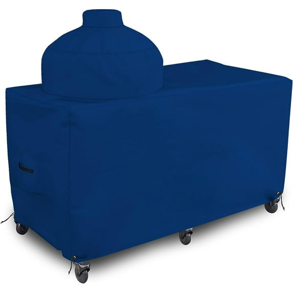 COVERS&ALL Big Egg Grill Outdoor Patio Covers 18 Oz Waterproof - 100% UV & Weather Resistant PVC Coated Patio Furniture Covers with Air Pockets & Drawstring for Snug fit (60" L x 27" W x 56" H, Blue)