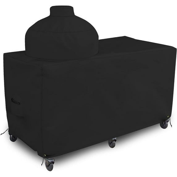 COVERS&ALL Big Egg Grill Outdoor Patio Covers 18 Oz Waterproof - 100% UV & Weather Resistant PVC Coated Patio Furniture Covers with Air Pockets & Drawstring for Snug fit (60" L x 27" W x 56" H, Black)